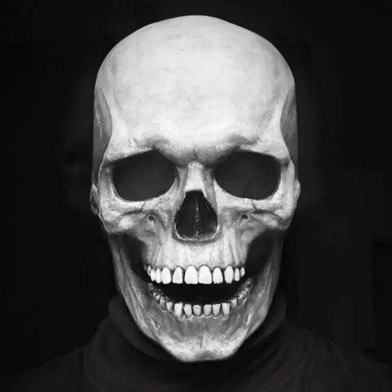 Skull Mask Full Head Movable Jaw Soft Latex