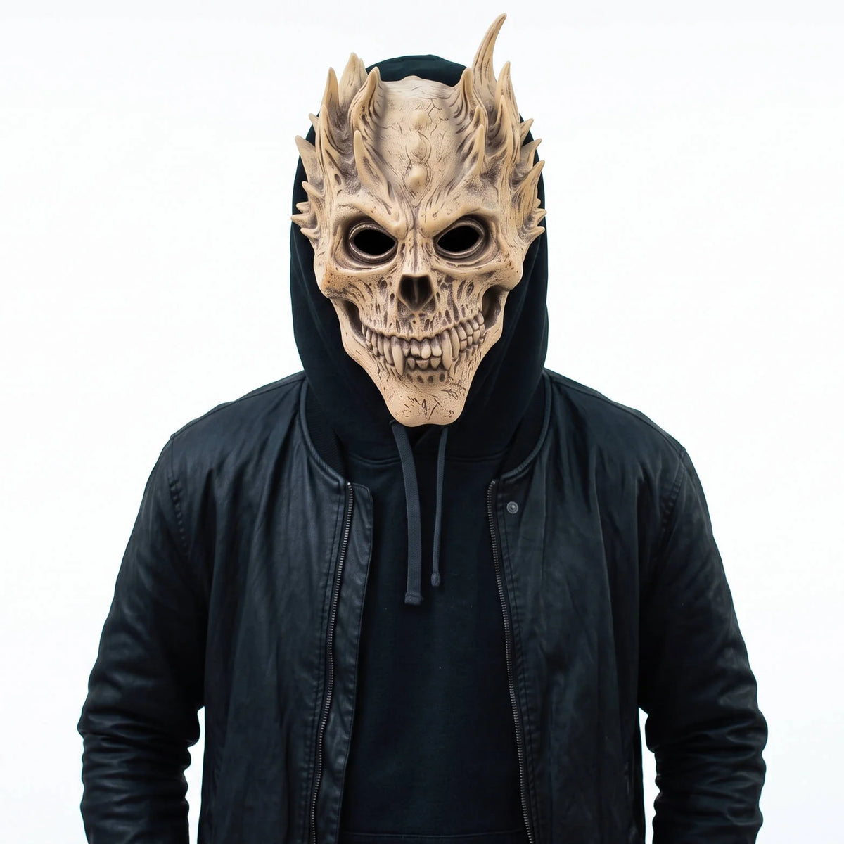 Skull Mask Full Head Weathered Bone Latex