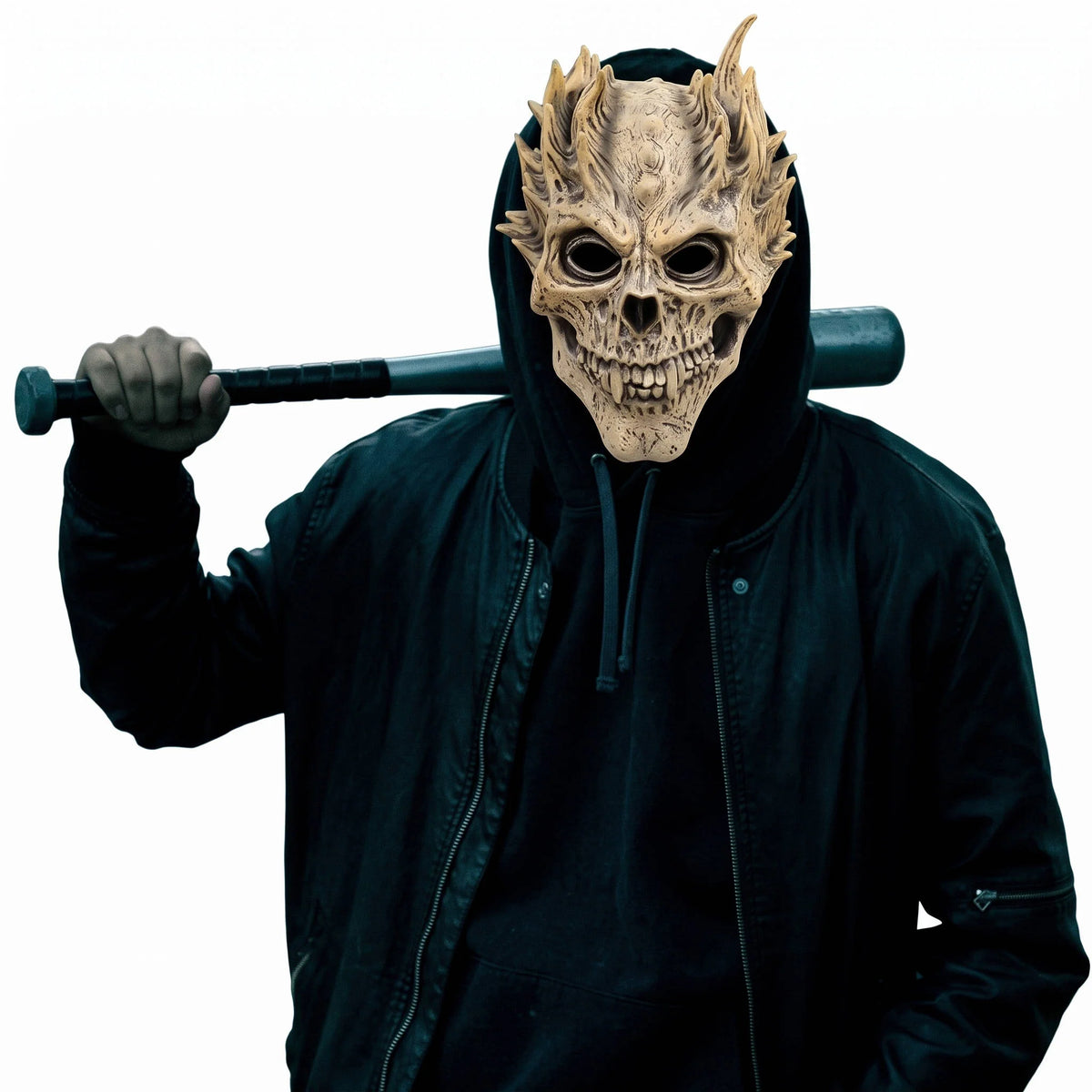 Skull Mask Full Head Weathered Bone Latex