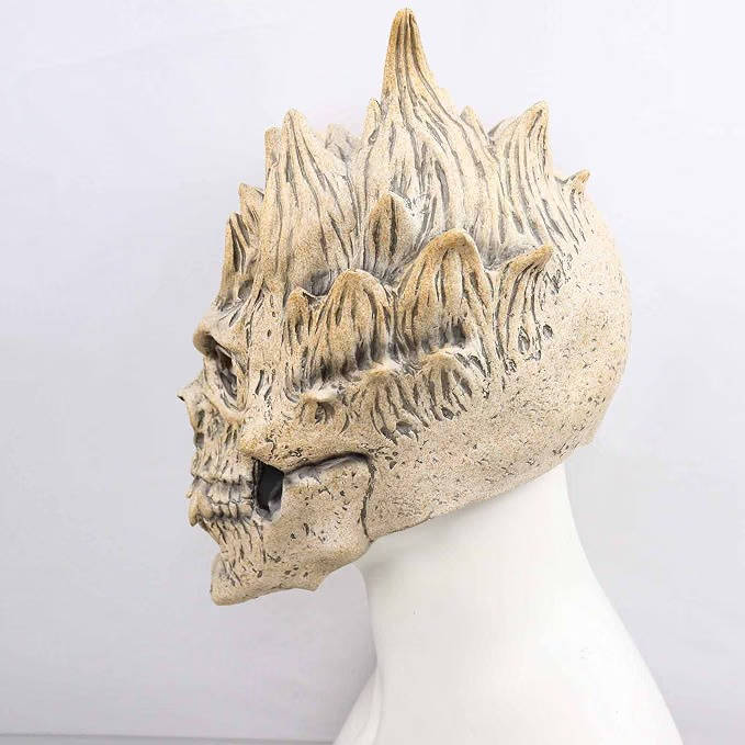 Skull Mask Full Head Weathered Bone Latex