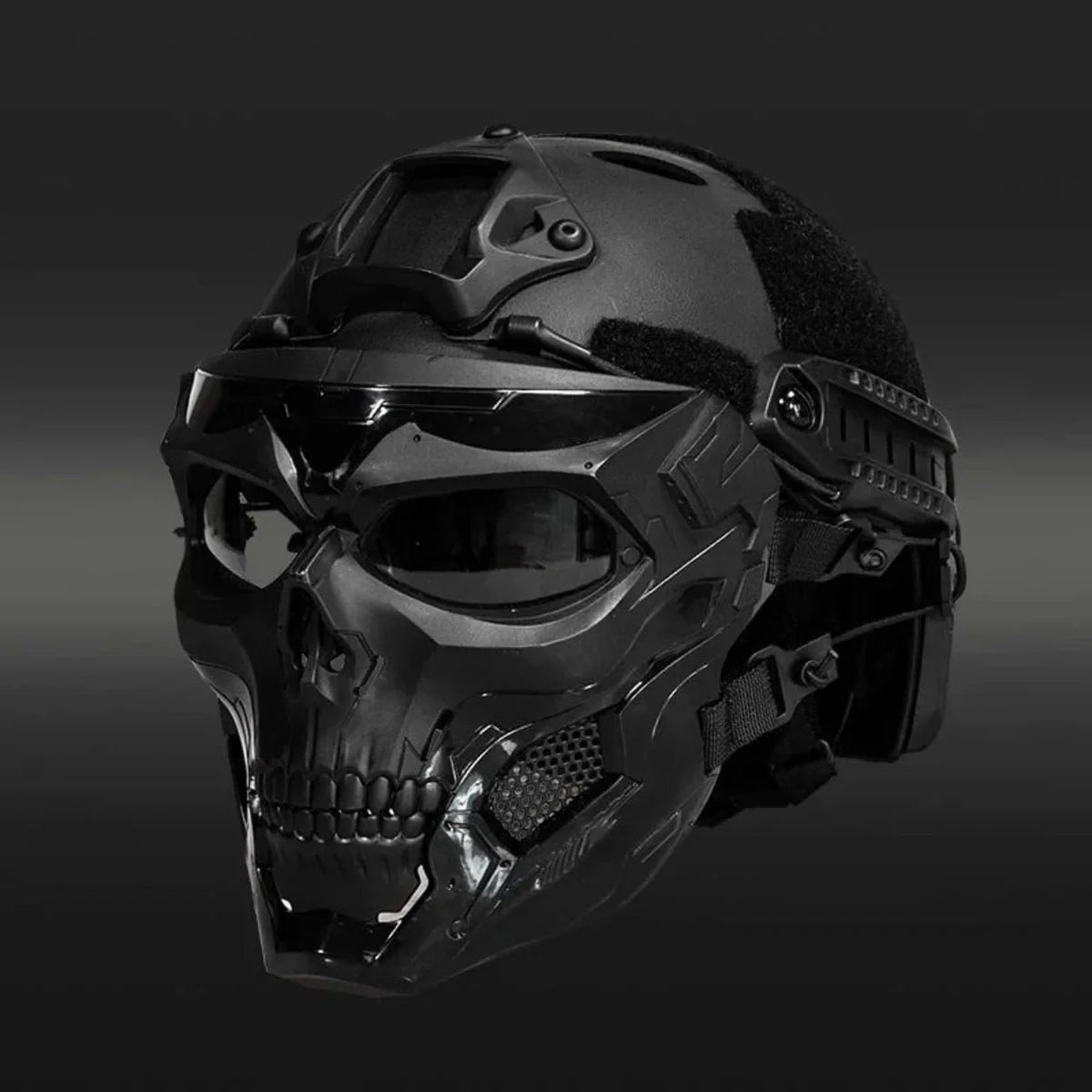 Skull Mask Integrated Goggles Ventilated Mesh Adjustable Straps