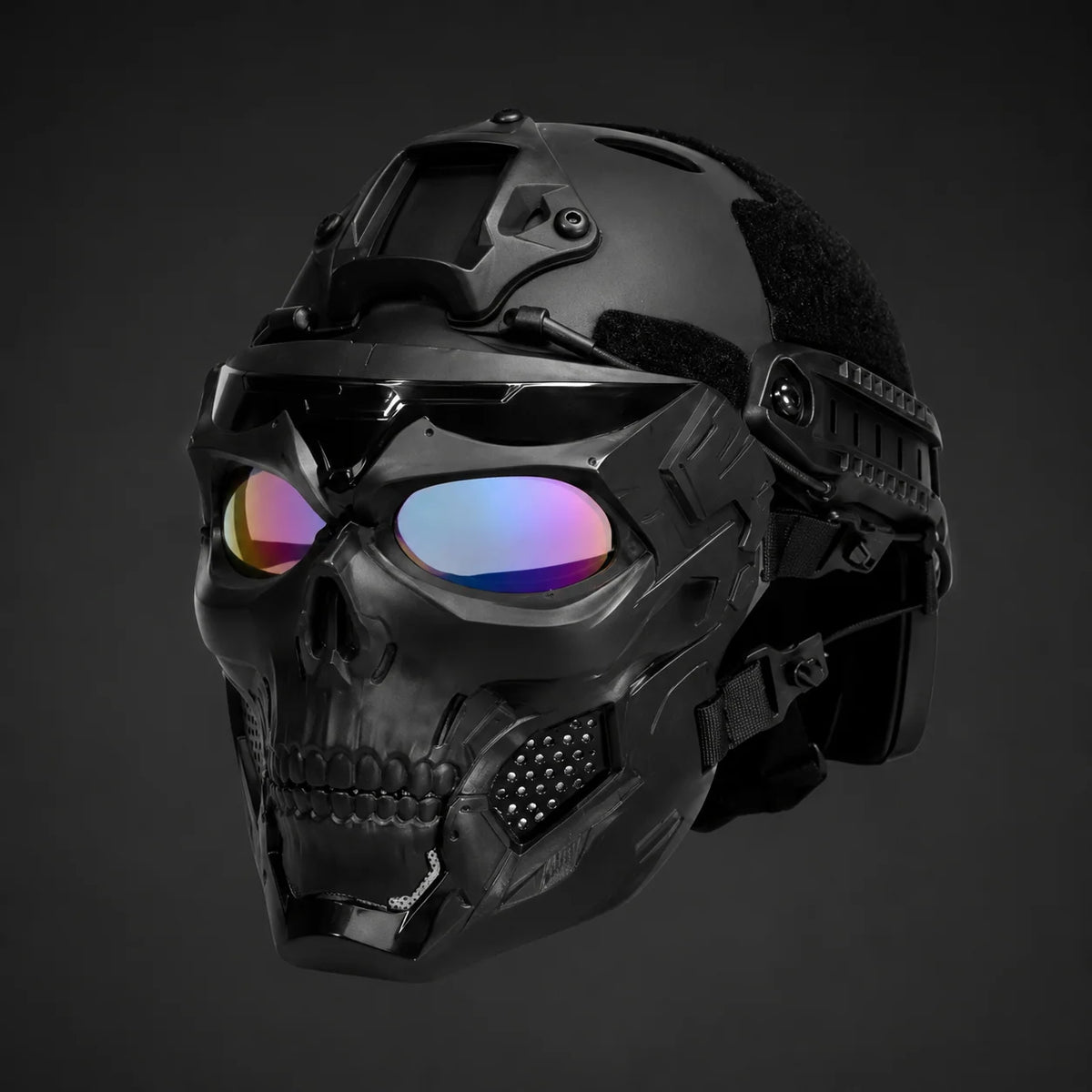 Skull Mask Integrated Goggles Ventilated Mesh Adjustable Straps