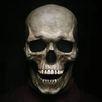 Skull Mask Latex Movable Jaw Hand-Painted Bone Texture