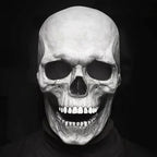 Skull Mask Latex Movable Jaw Hand-Painted Bone Texture