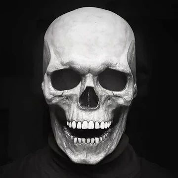 Skull Mask Latex Movable Jaw Hand-Painted Bone Texture