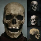 Skull Mask Latex Movable Jaw Hand-Painted Bone Texture