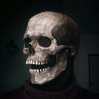 Skull Mask Latex Movable Jaw Hand-Painted Bone Texture