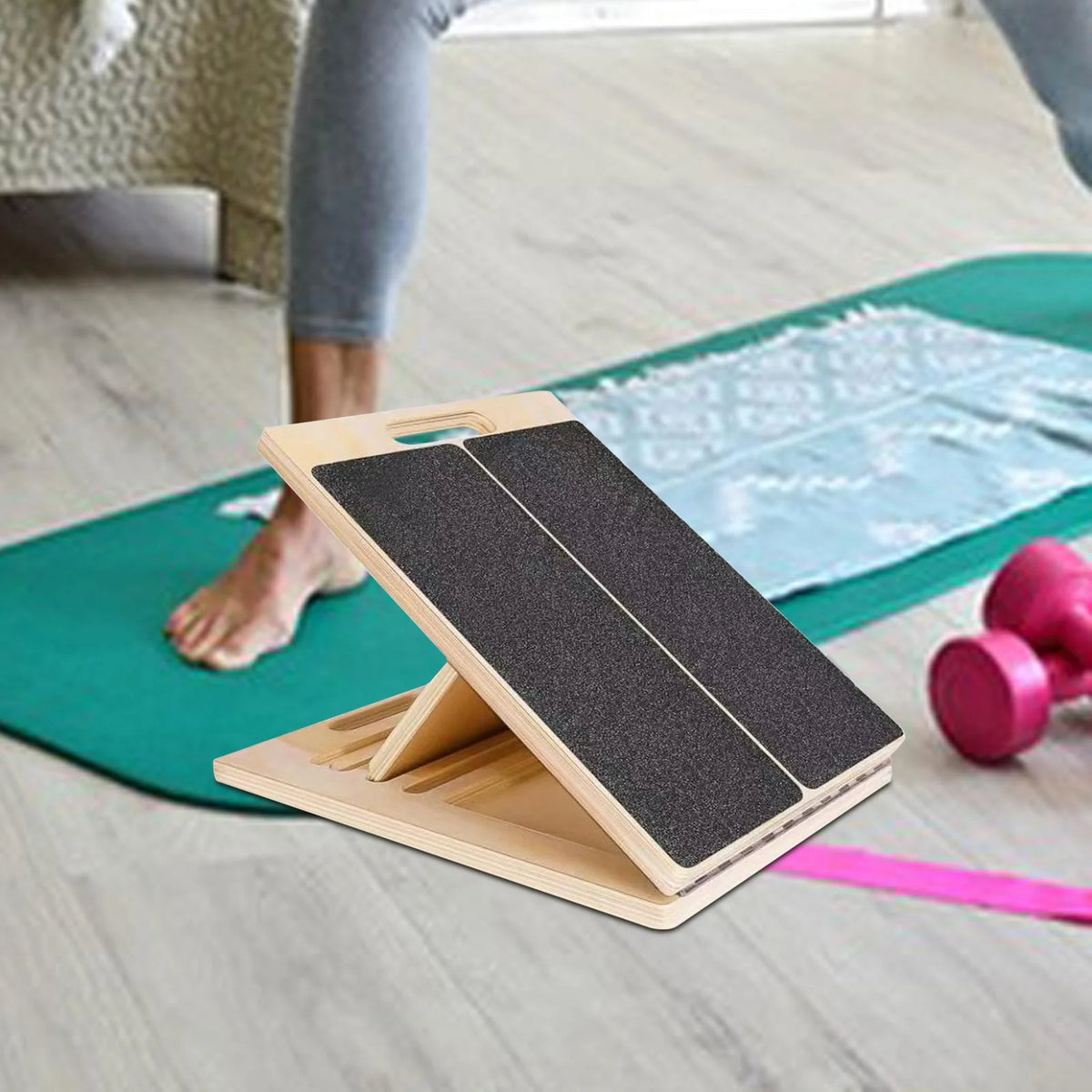 Slant Board Foldable Adjustable Wood Non-Slip