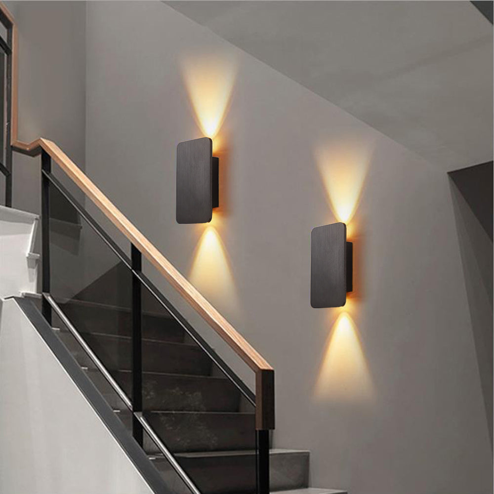 Sleek Metal Up-And-Down Warm LED Wall Sconce