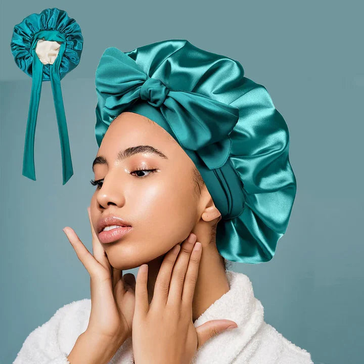 Sleep Bonnet Imitation Silk Double Layer & Adjustable Strap