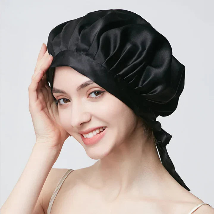 Sleep Bonnet Imitation Silk Double Layer & Adjustable Strap