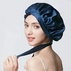 Sleep Bonnet Imitation Silk Double Layer & Adjustable Strap