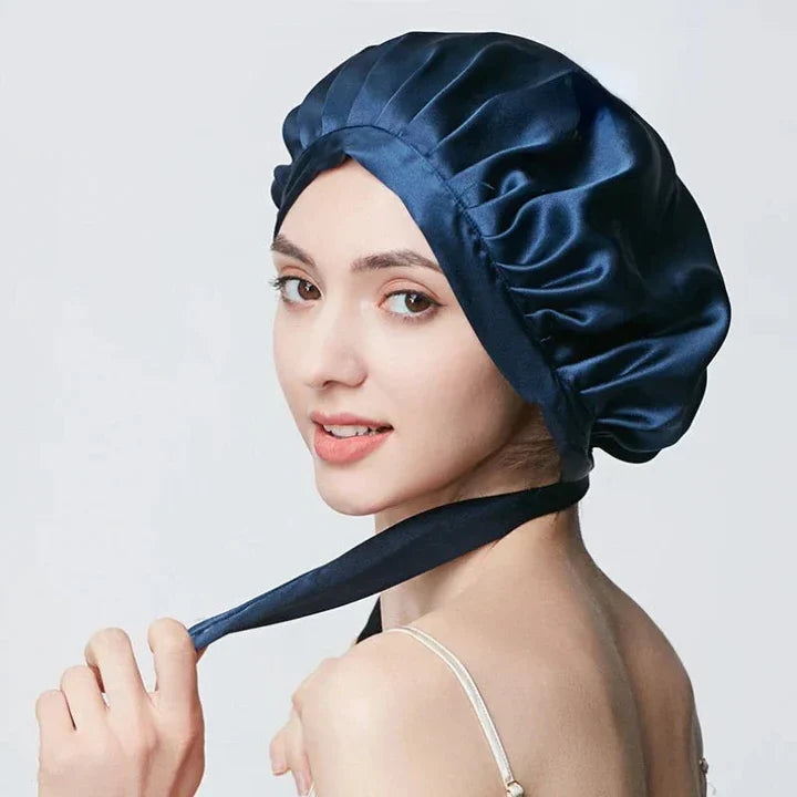Sleep Bonnet Imitation Silk Double Layer & Adjustable Strap