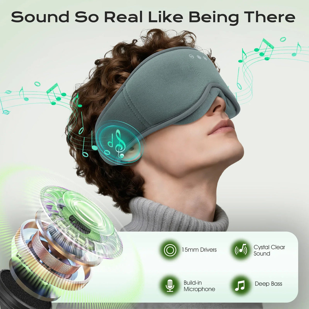 Sleep Eye Mask 3D Blackout Bluetooth Bamboo Blend