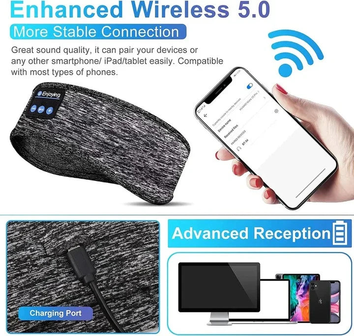 Sleep Headband Bluetooth & Noise-Canceling Breathable Cotton