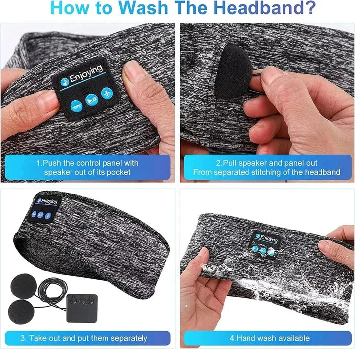 Sleep Headband Bluetooth & Noise-Canceling Breathable Cotton