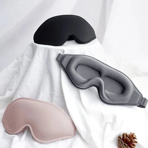 Sleep Mask 3D Contoured Memory Foam Adjustable Strap