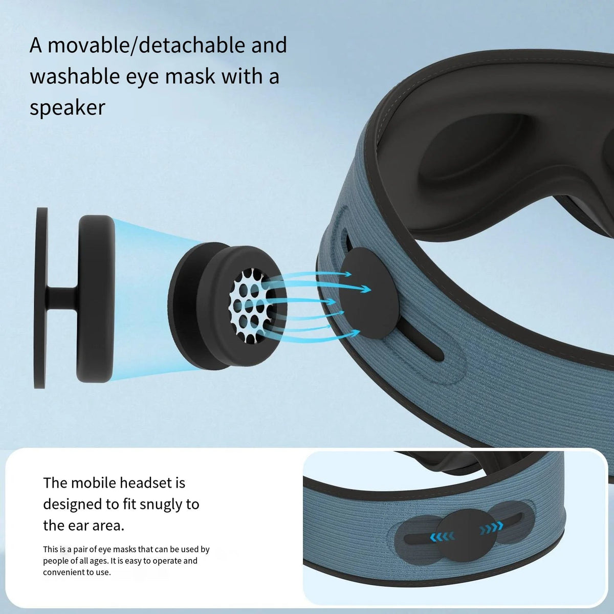 Sleep Mask Bluetooth Audio 3D Contoured Memory Foam