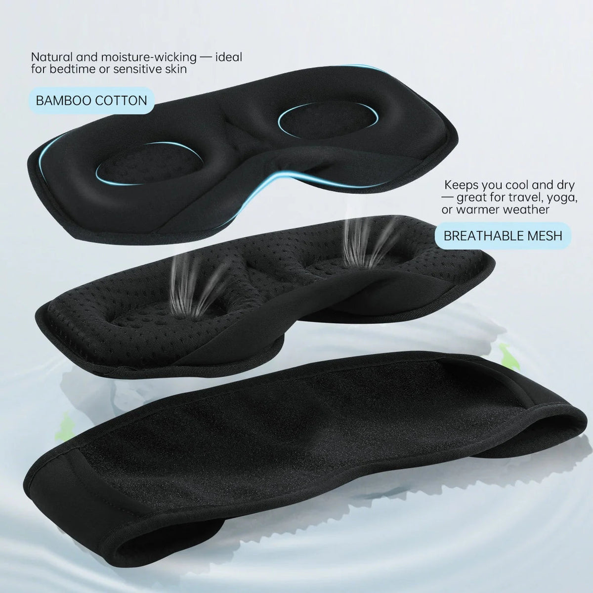 Sleep Mask Bluetooth Audio Light Blocking & Breathable