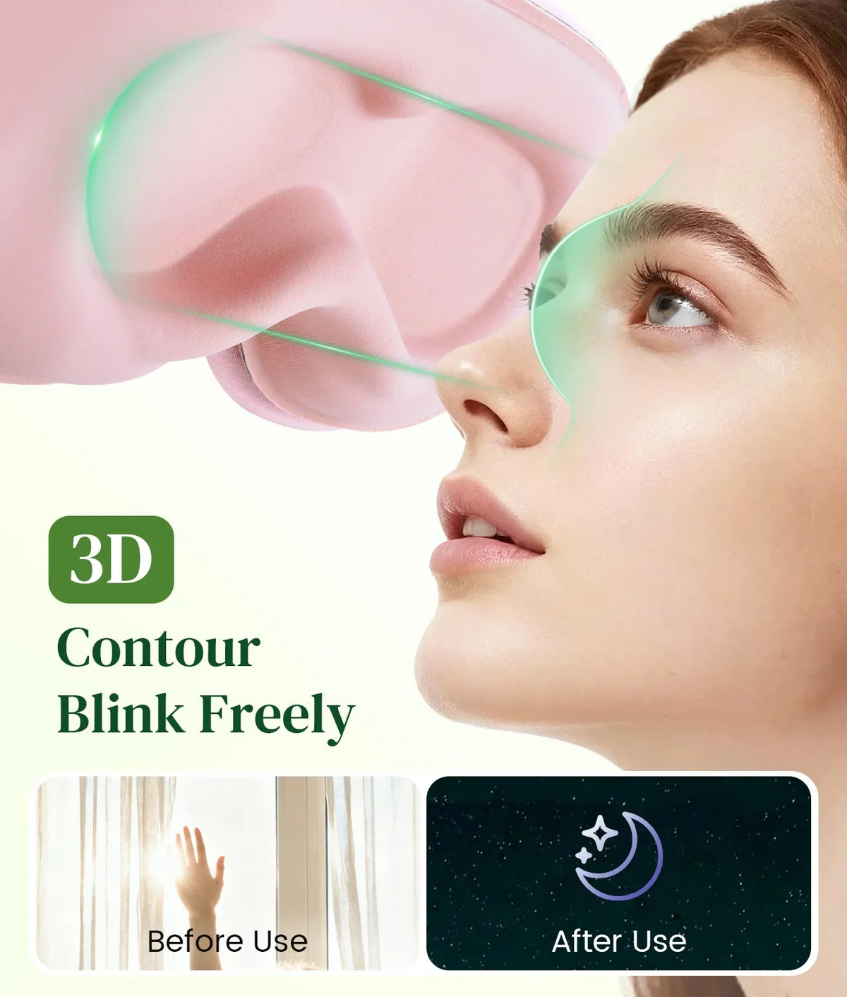 Sleep Mask Built-In Bluetooth Light-Blocking Bamboo Fiber
