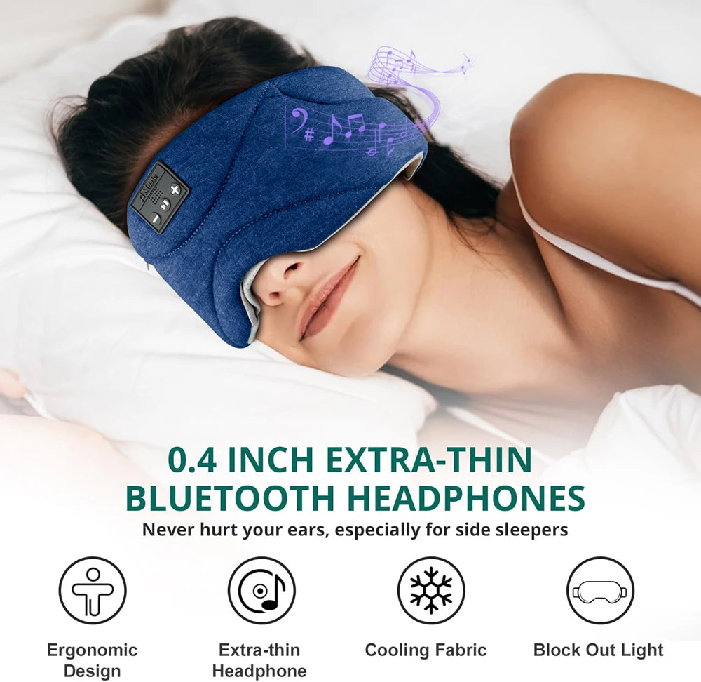 Sleep Mask Full Light Blocking Bluetooth & 35-Hour Playback