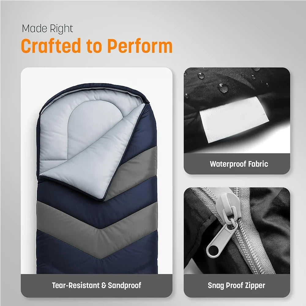Sleeping Bag 3-Season Inflatable Pad & Pillow
