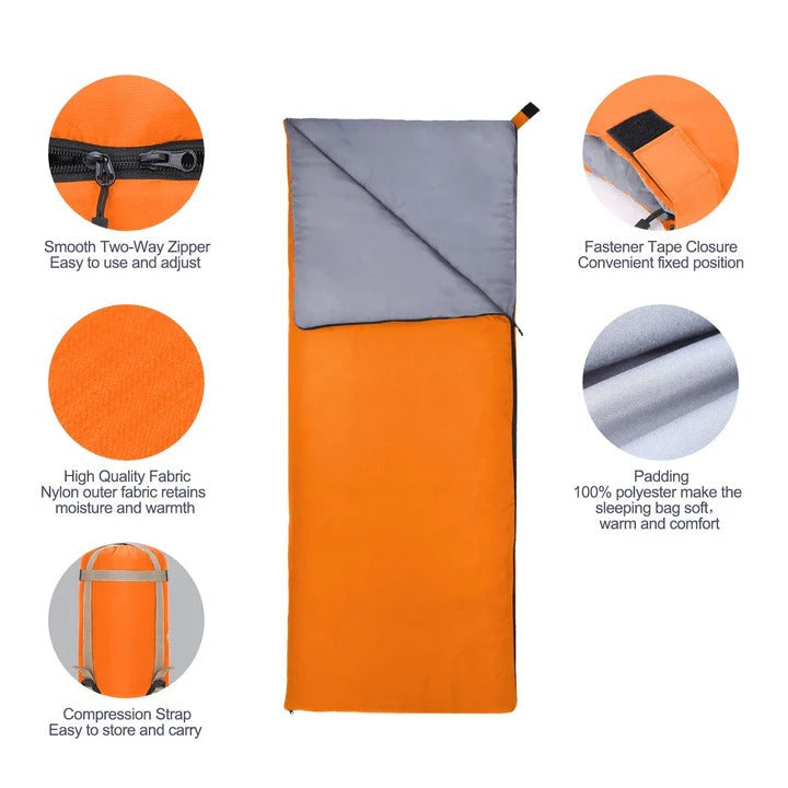 Sleeping Bag Convertible Water-Repellent Nylon & Polyester Lining