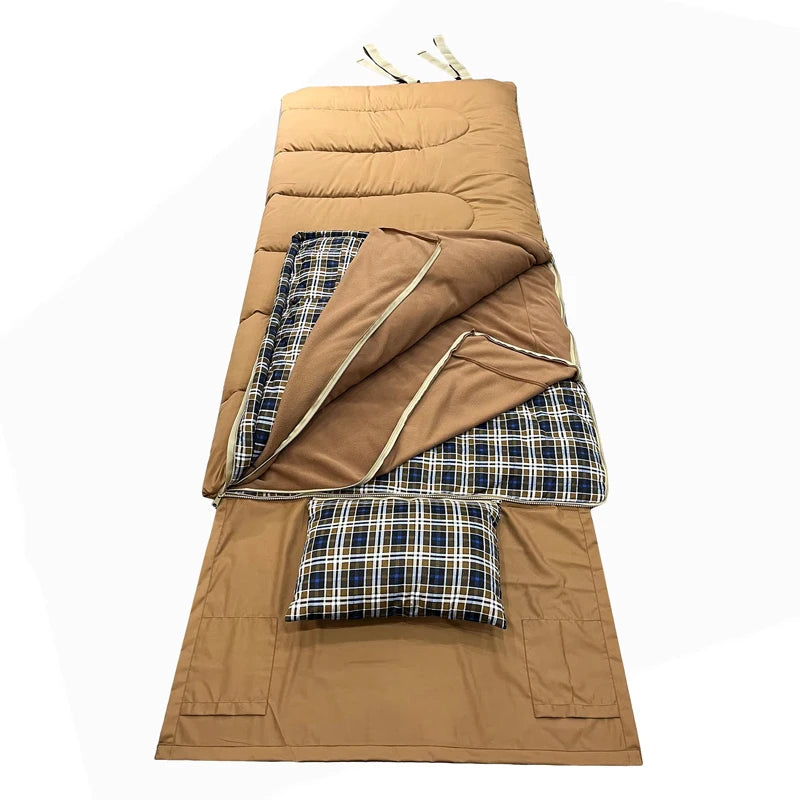 Sleeping Bag Flannel-Lined Waterproof Three-Season