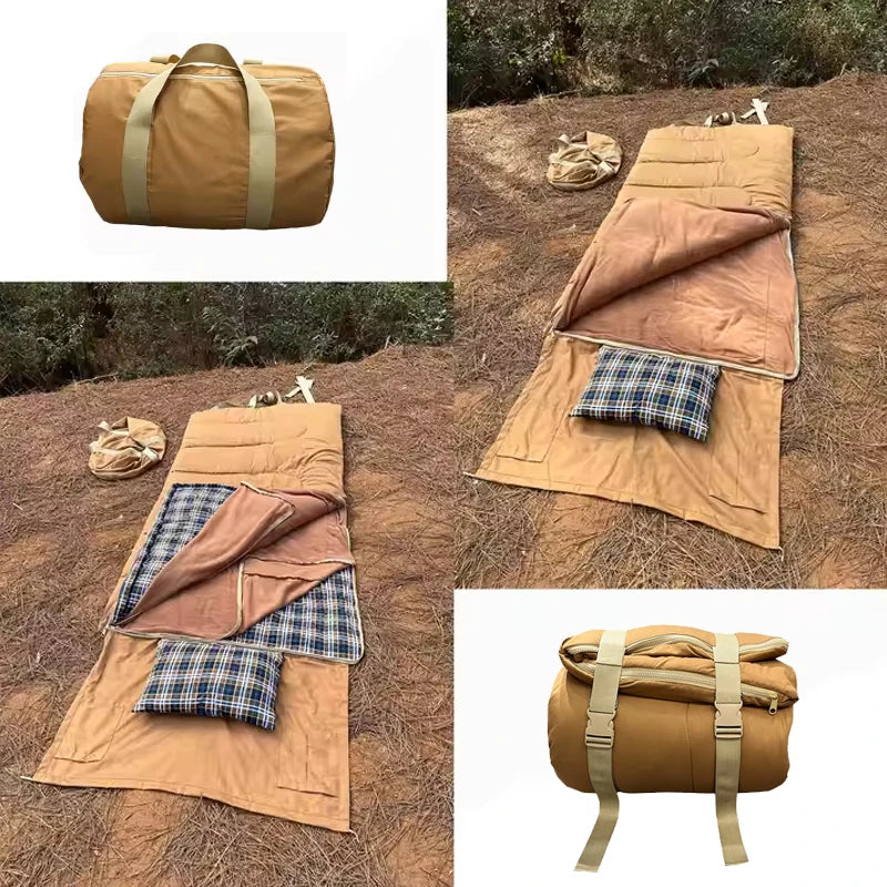 Sleeping Bag Flannel-Lined Waterproof Three-Season