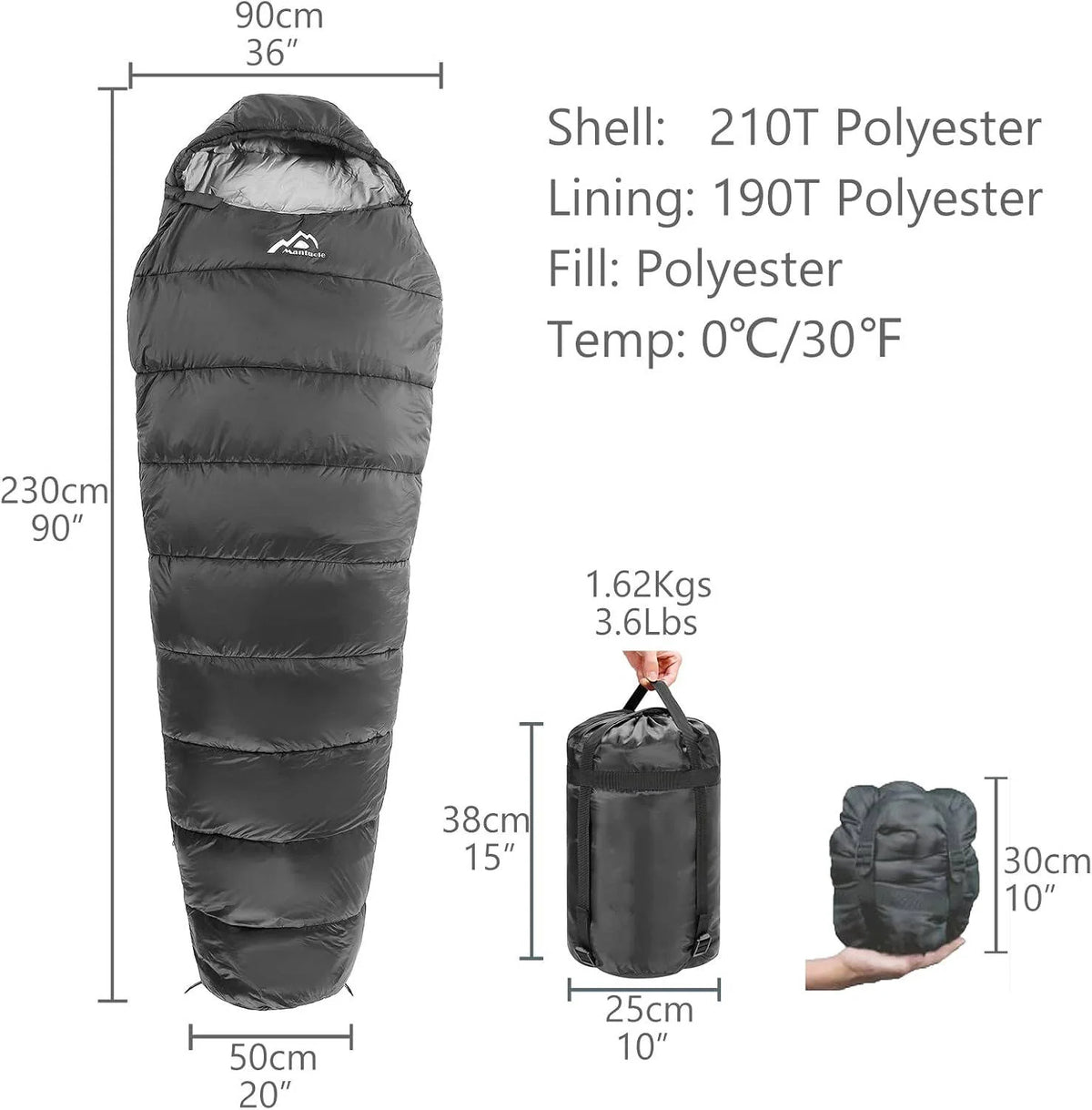 Sleeping Bag Heated Five-Zone USB-Powered Waterproof