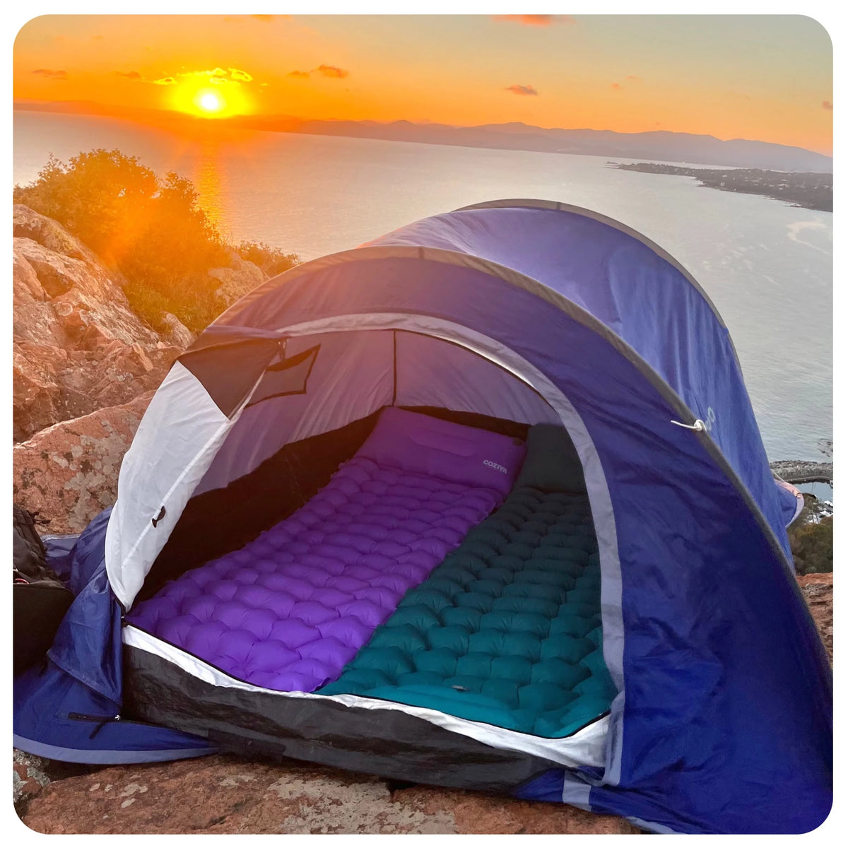 Sleeping Mat Built-In Pump Ergonomic & Puncture-Resistant TPU