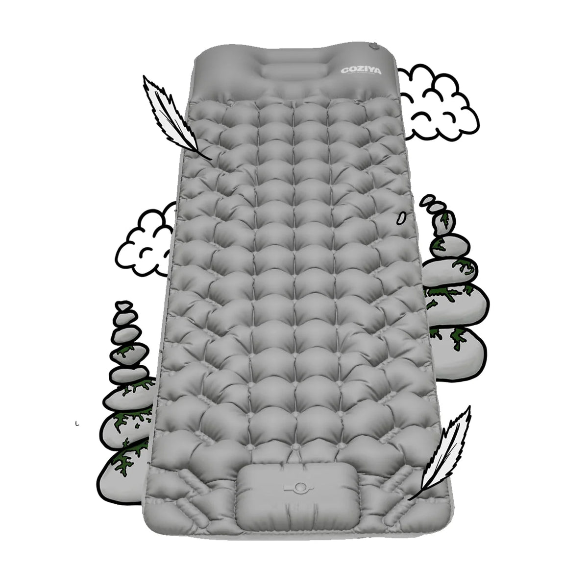 Sleeping Mat Built-In Pump Ergonomic & Puncture-Resistant TPU