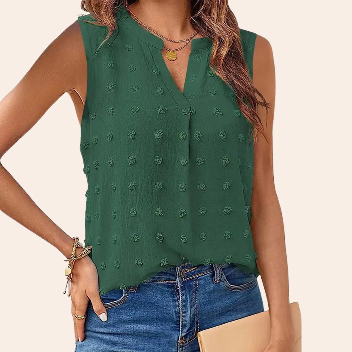 Sleeveless Blouse Soft & Breathable Fabric Flattering Loose Fit