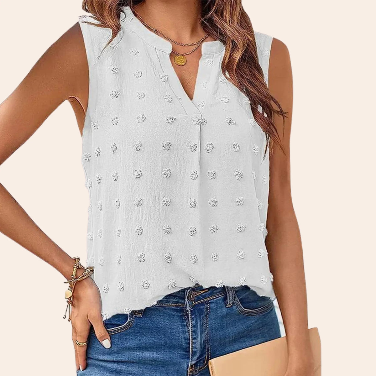 Sleeveless Blouse Soft & Breathable Fabric Flattering Loose Fit