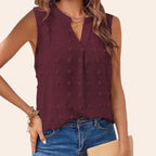 Sleeveless Blouse Soft & Breathable Fabric Flattering Loose Fit