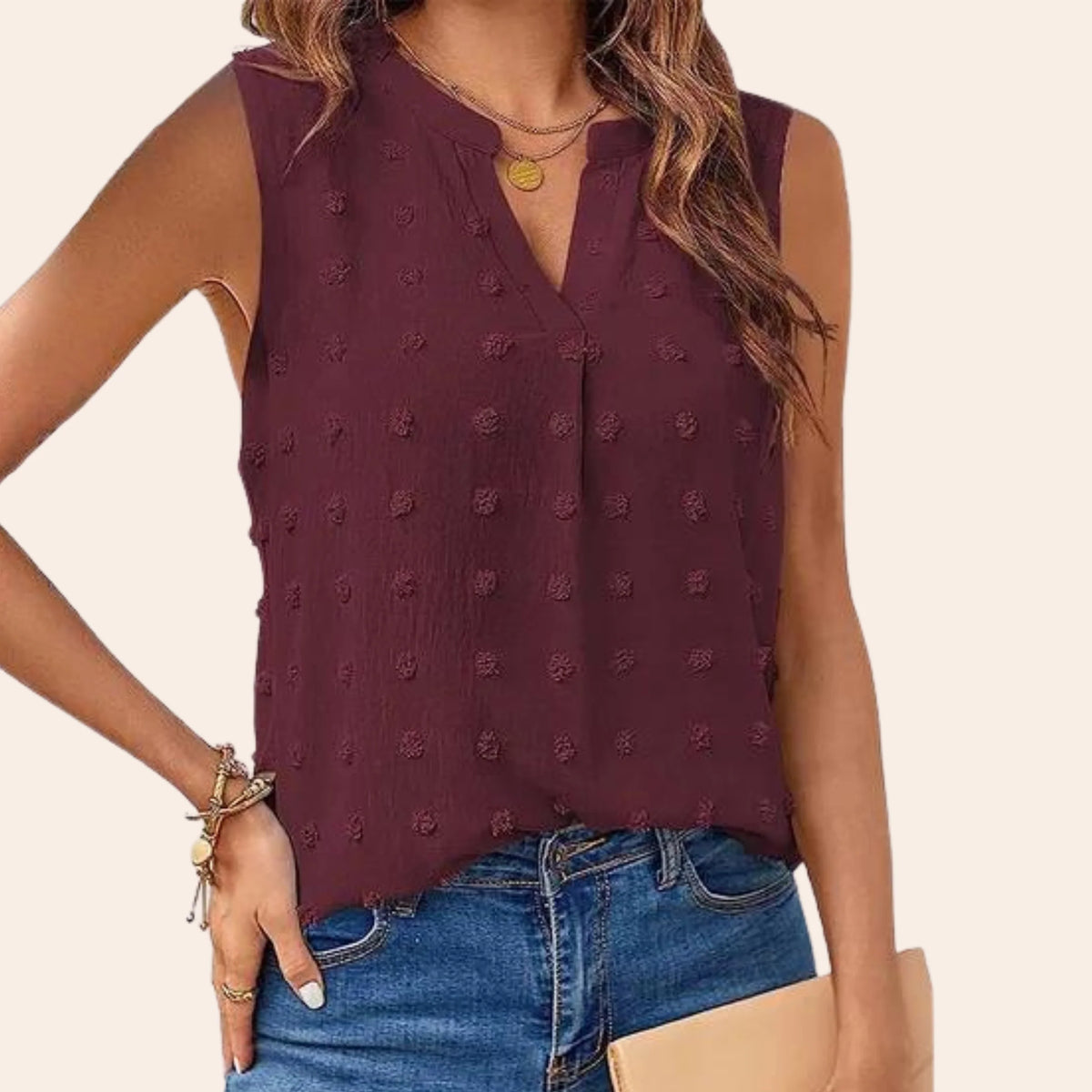 Sleeveless Blouse Soft & Breathable Fabric Flattering Loose Fit