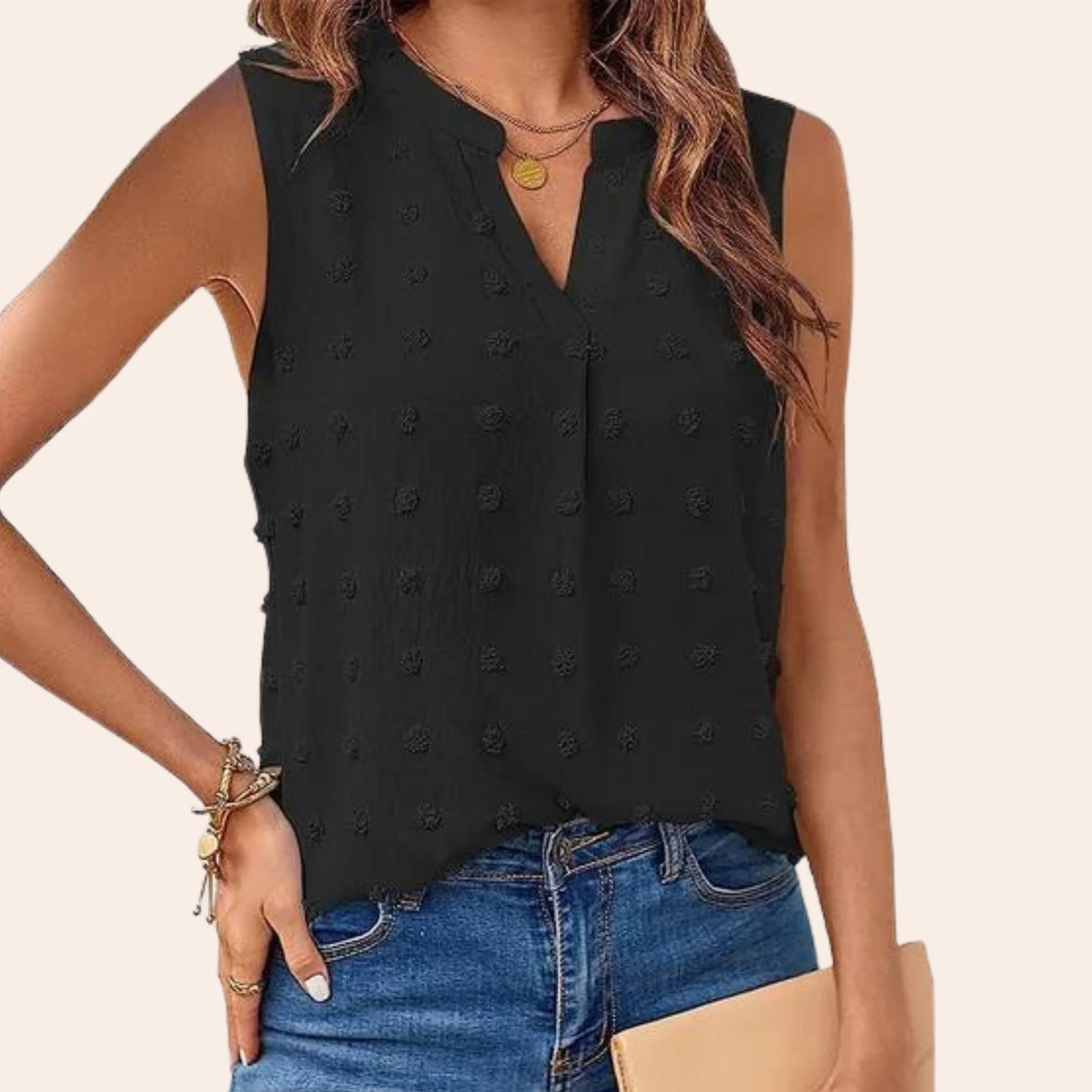 Sleeveless Blouse Soft & Breathable Fabric Flattering Loose Fit