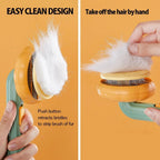 Slicker Brush Self-Cleaning One-Click Stainless Steel Bristles