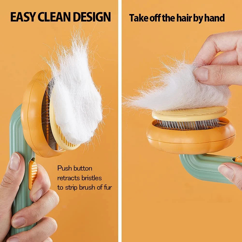 Slicker Brush Self-Cleaning One-Click Stainless Steel Bristles