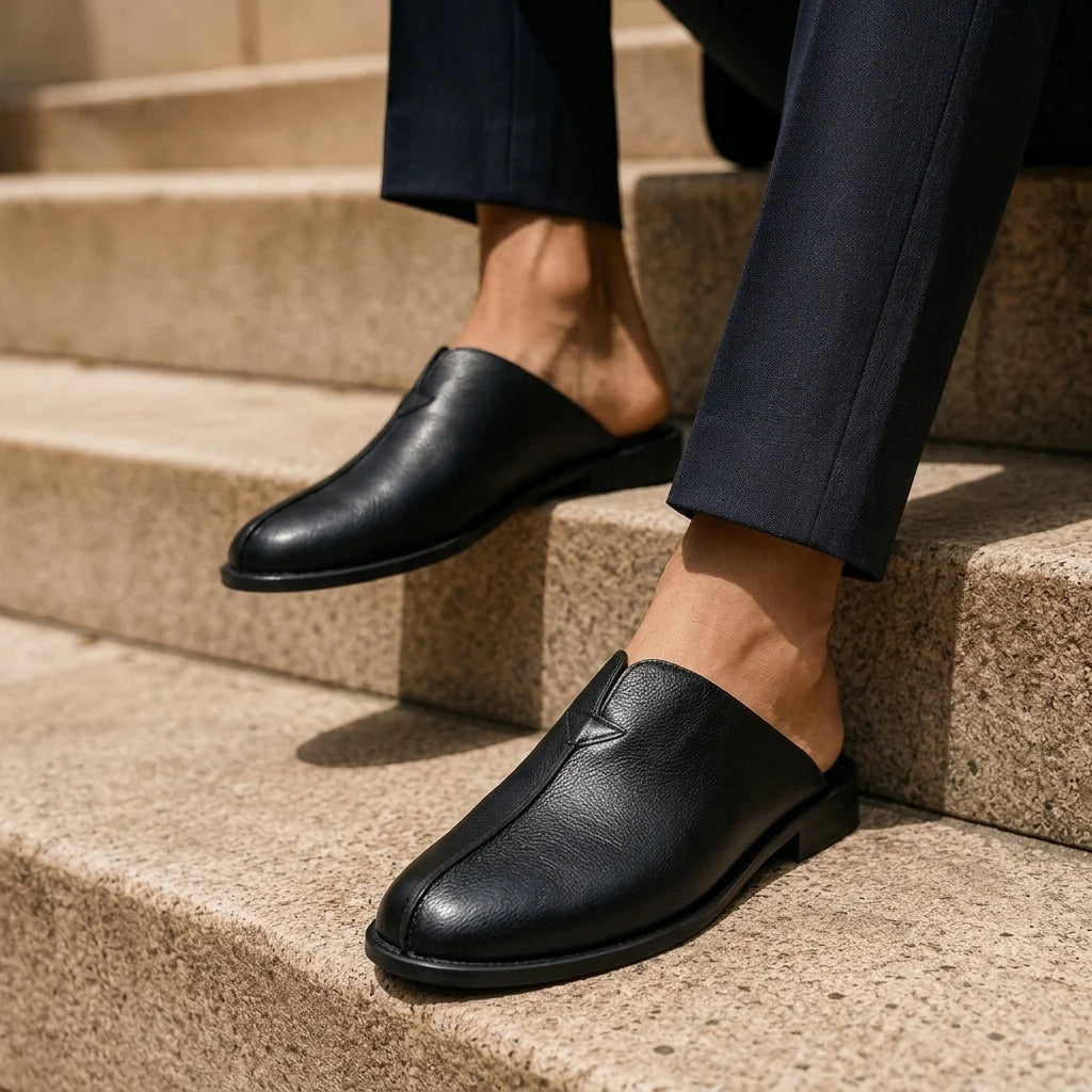 Slide-On Mules Genuine Leather Backless True To Size