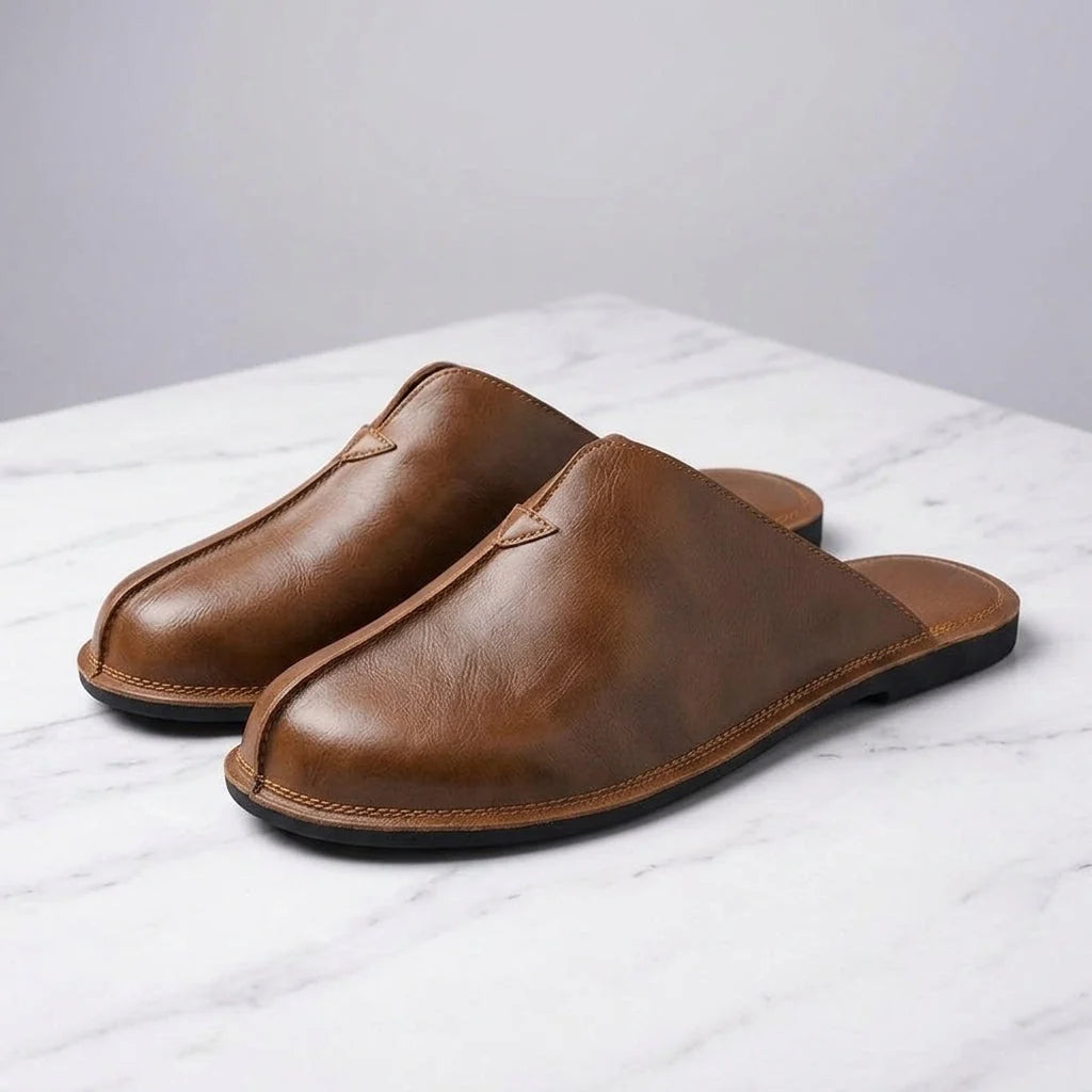 Slide-On Mules Genuine Leather Backless True To Size