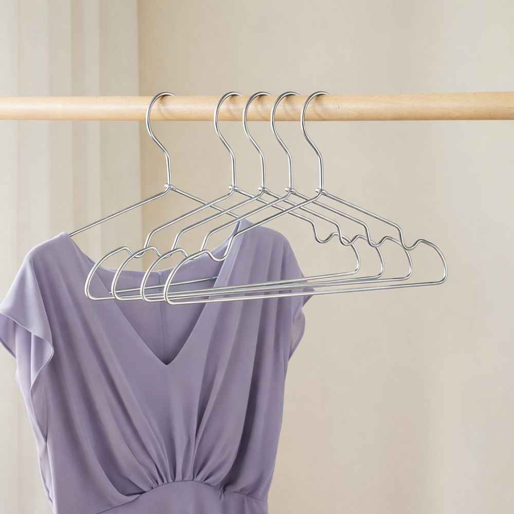Slim Aluminum Anti-Slip Hangers (12-Pack)
