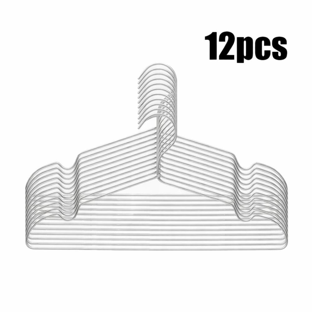 Slim Aluminum Anti-Slip Hangers (12-Pack)