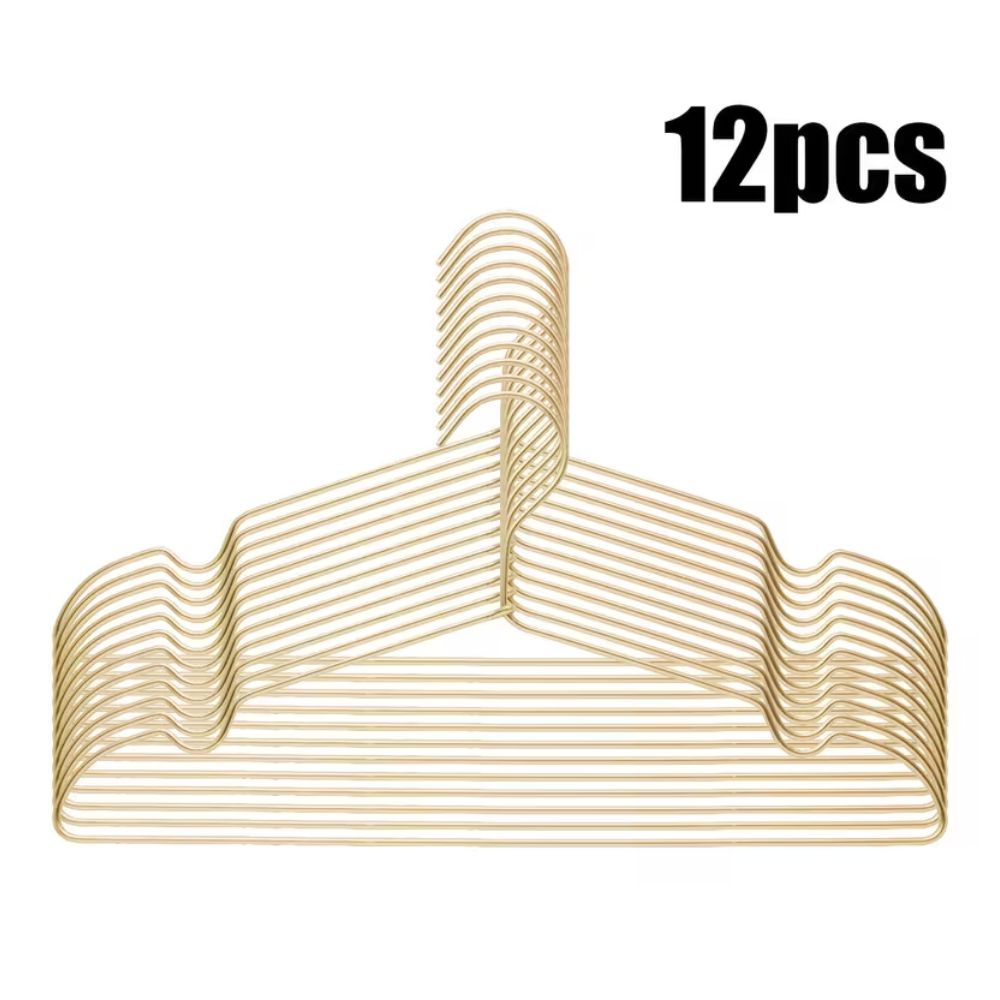 Slim Aluminum Anti-Slip Hangers (12-Pack)