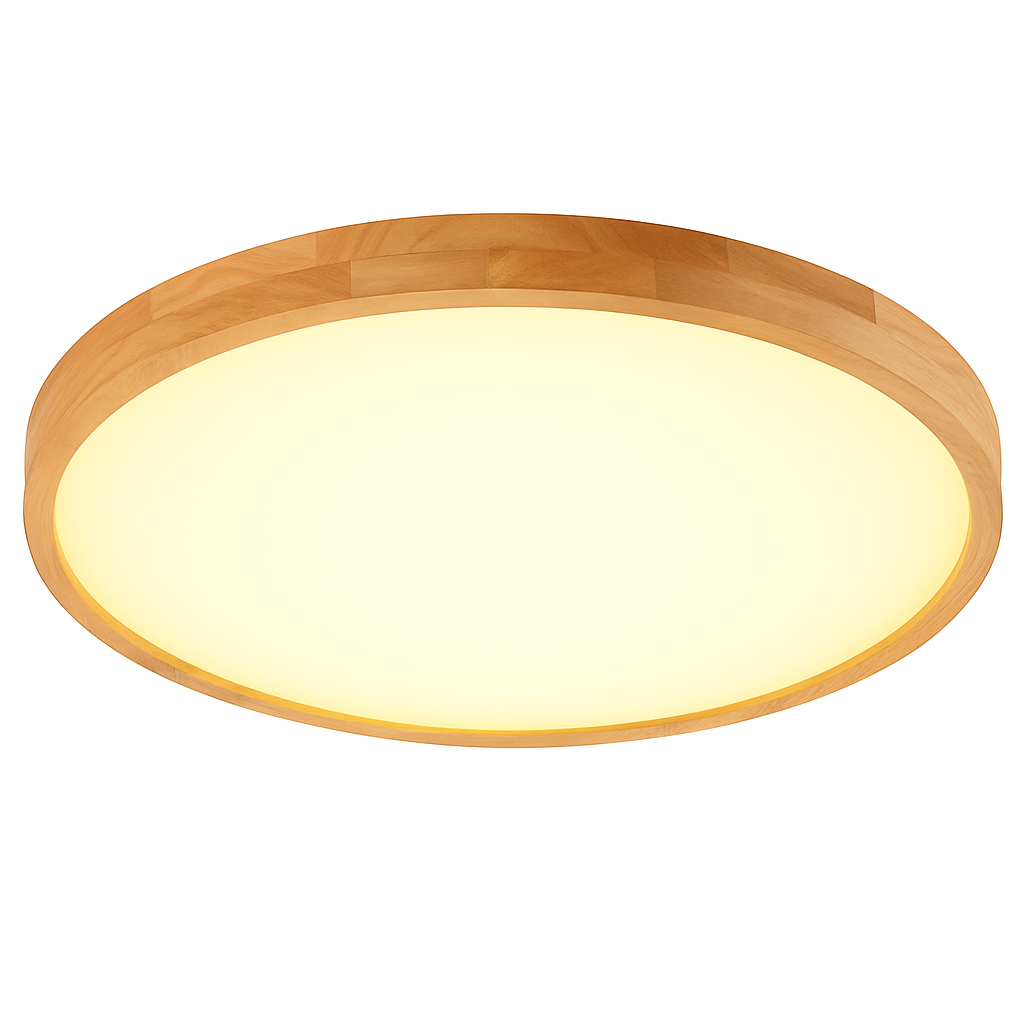 Slim Natural Wood LED Ceiling Light (Dimmable)