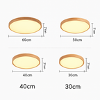 Slim Natural Wood LED Ceiling Light (Dimmable)