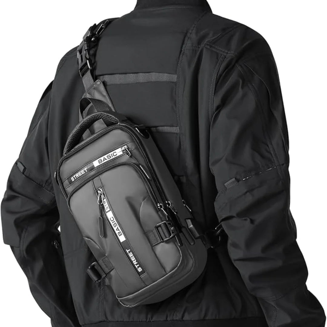 Sling Bag Lightweight High-Density Nylon Multiple Pockets