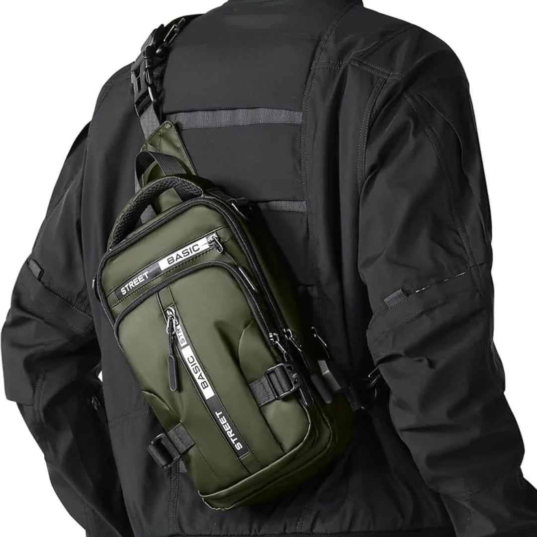 Sling Bag Lightweight High-Density Nylon Multiple Pockets