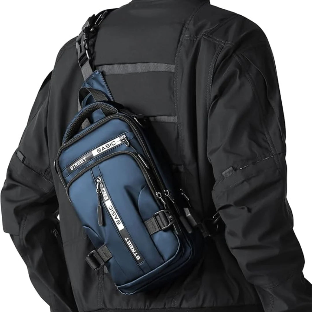 Sling Bag Lightweight High-Density Nylon Multiple Pockets