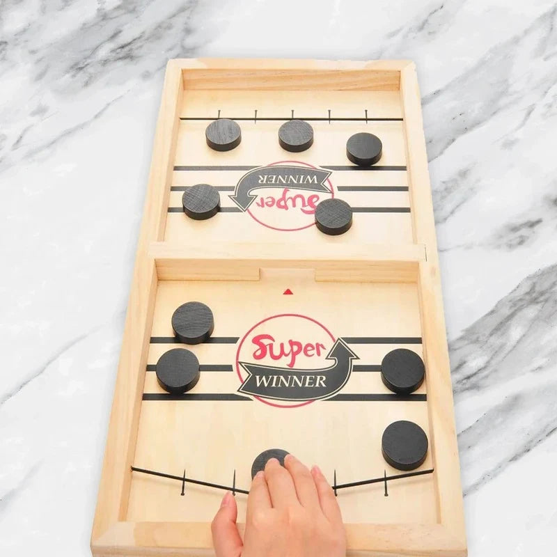 Sling Puck Game Board Wooden 2-Player Complete Set
